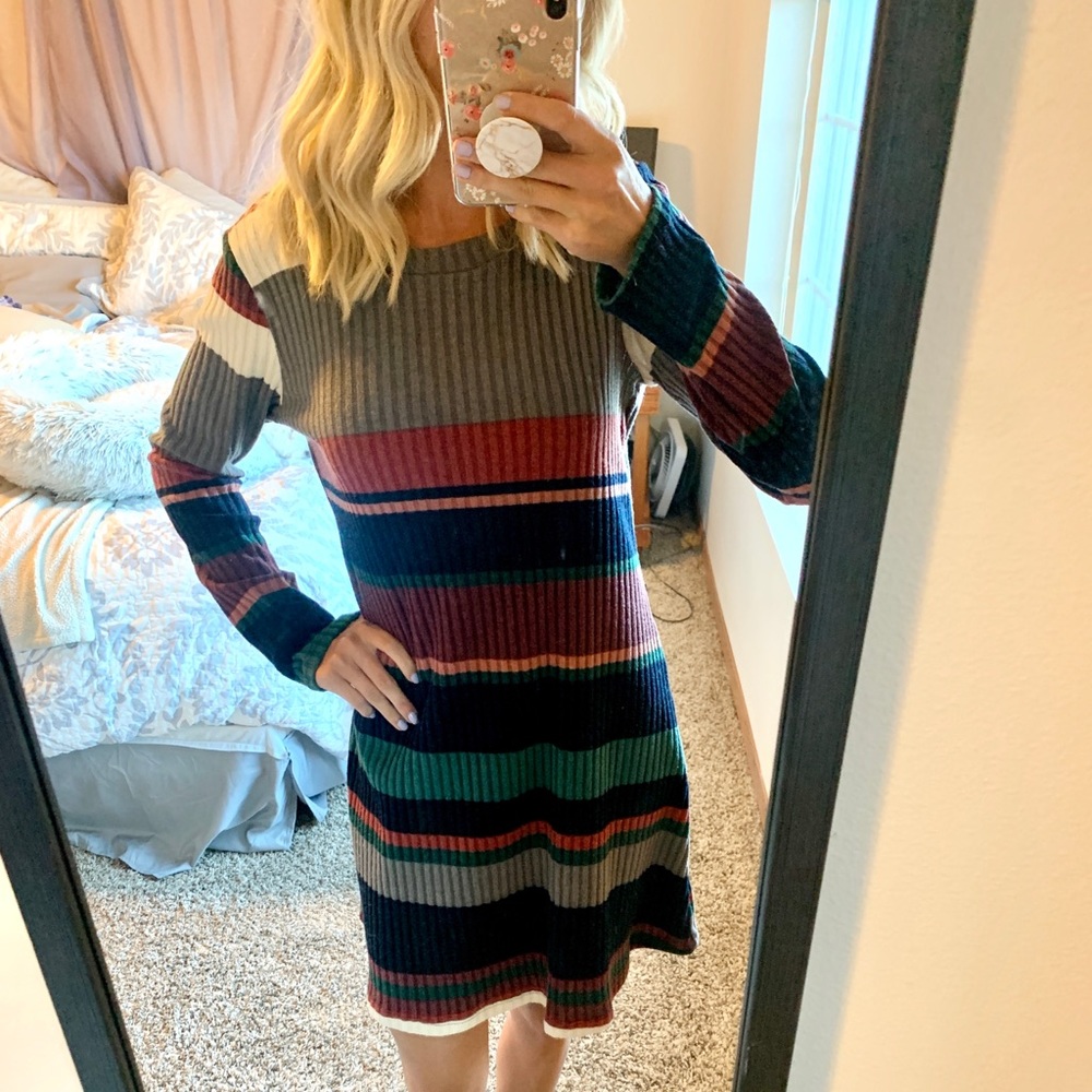 Striped Long Sleeve Dress